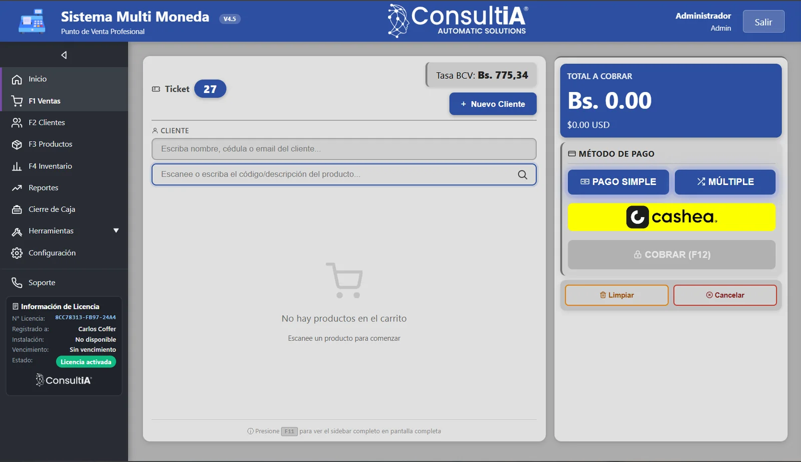 Pantalla de venta (POS)